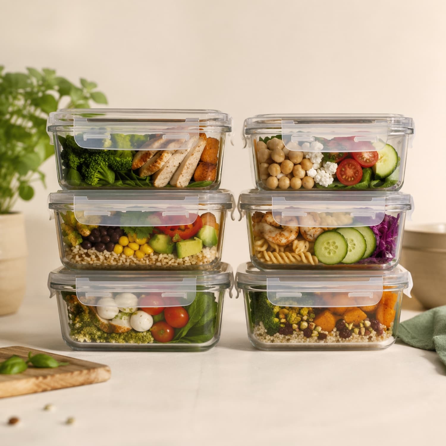Glass Meal Prep Containers (6) — Studio