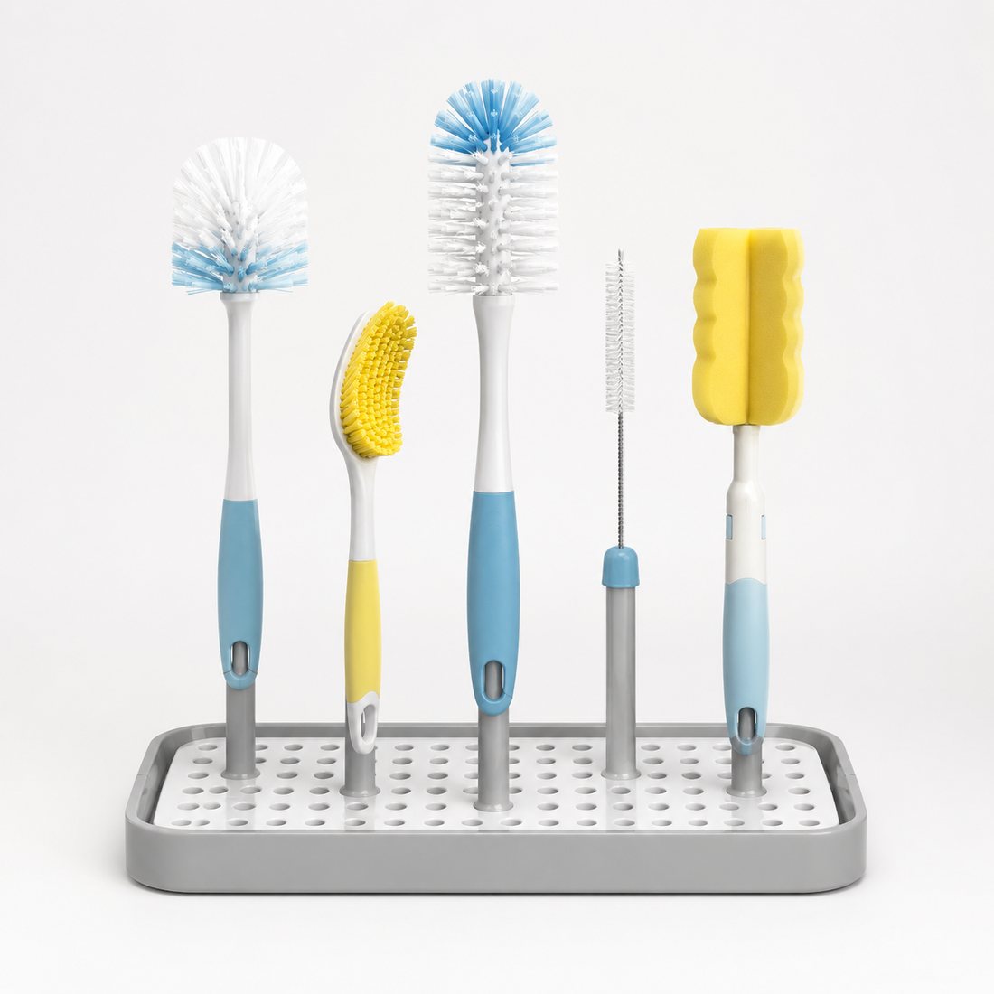 Brush Drying Stand — A weighted stand that holds brushes upright to air dry.