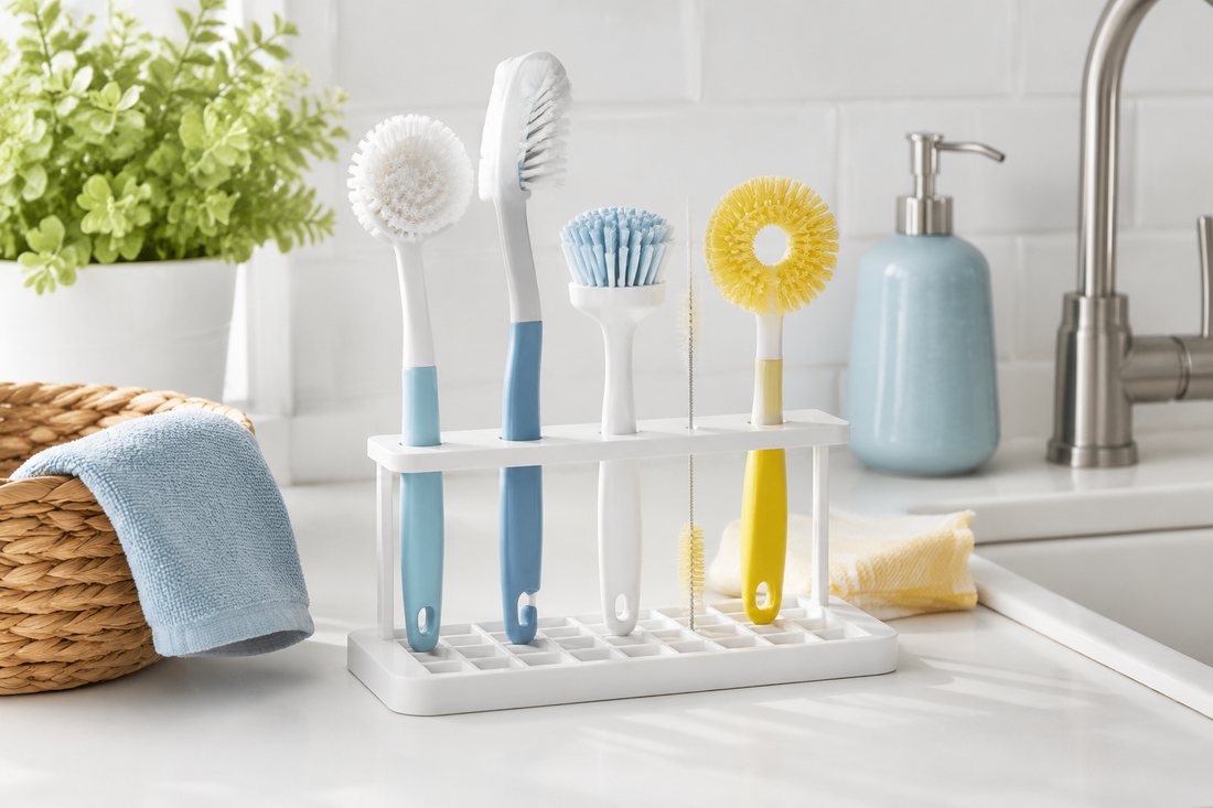 Brush Drying Stand in use at home
