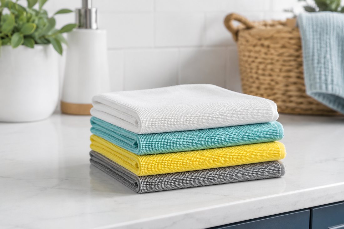 Microfiber Cloth Set (16) in use at home