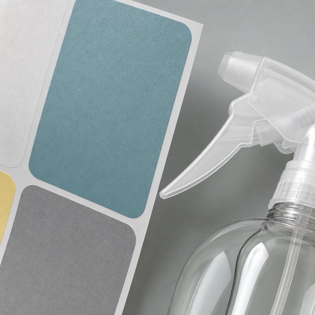 Reusable Spray Bottle Labels close-up detail